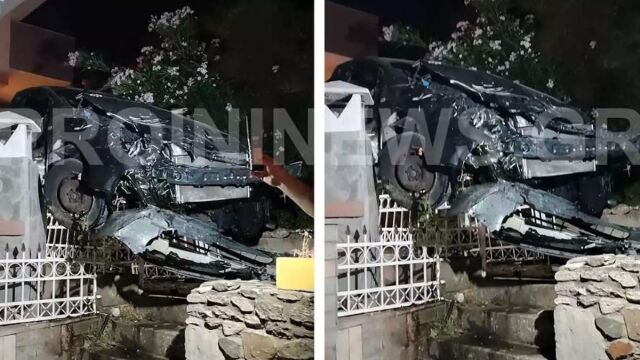 Καβάλα:  Απίστευτο τροχαίο ατύχημα  - Αυτοκίνητο έπεσε από 20 μέτρα και προσγειώθηκε σε αυλή σπιτιού (Εικόνες)
